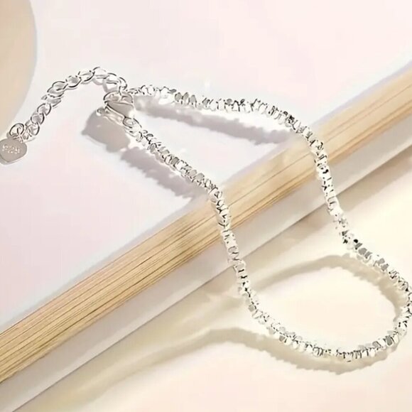 925 Sterling Silver Beaded Nugget Bracelet NWT - Picture 3 of 4